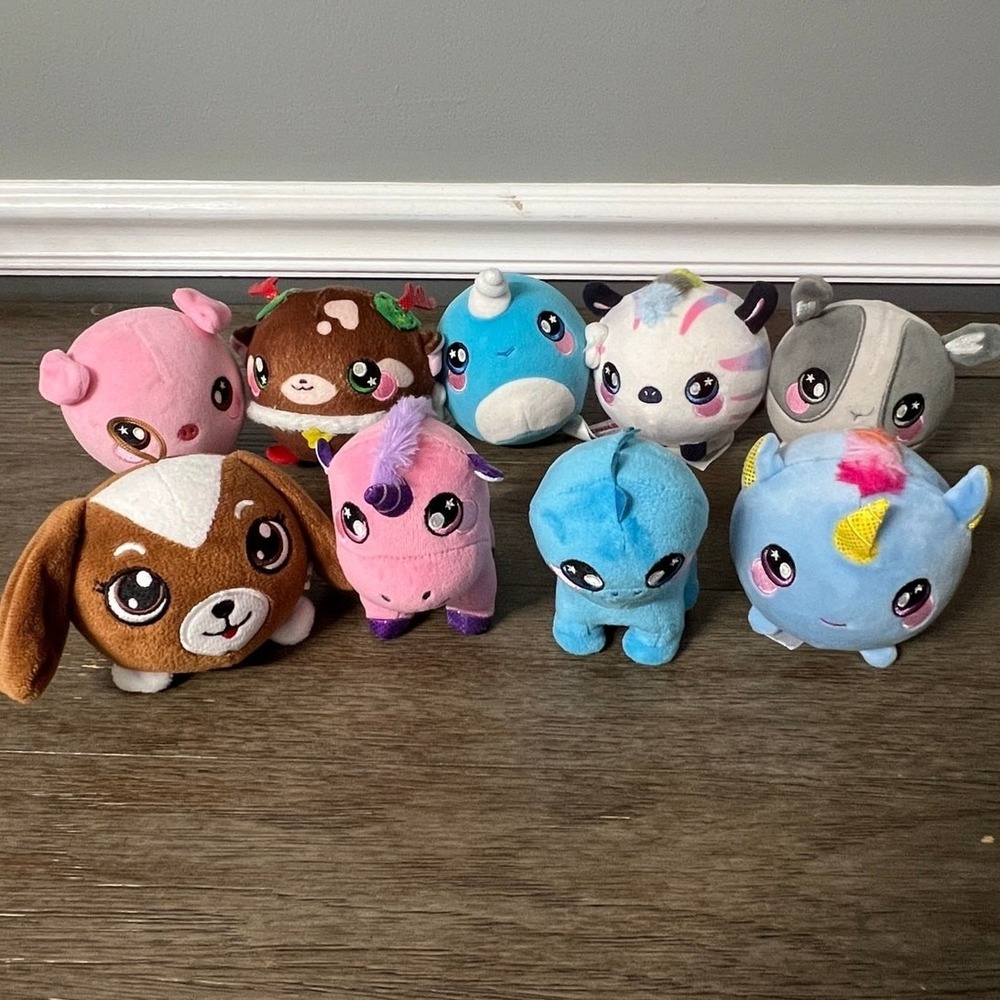 Squeezamals Plush Lot 9pc Mixed Characters Slow Rise Squishy Toys